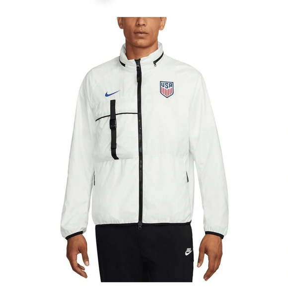 Men's White USMNT 2024 Halo Anthem Full-Zip Jacket Small - Picture 1 of 14